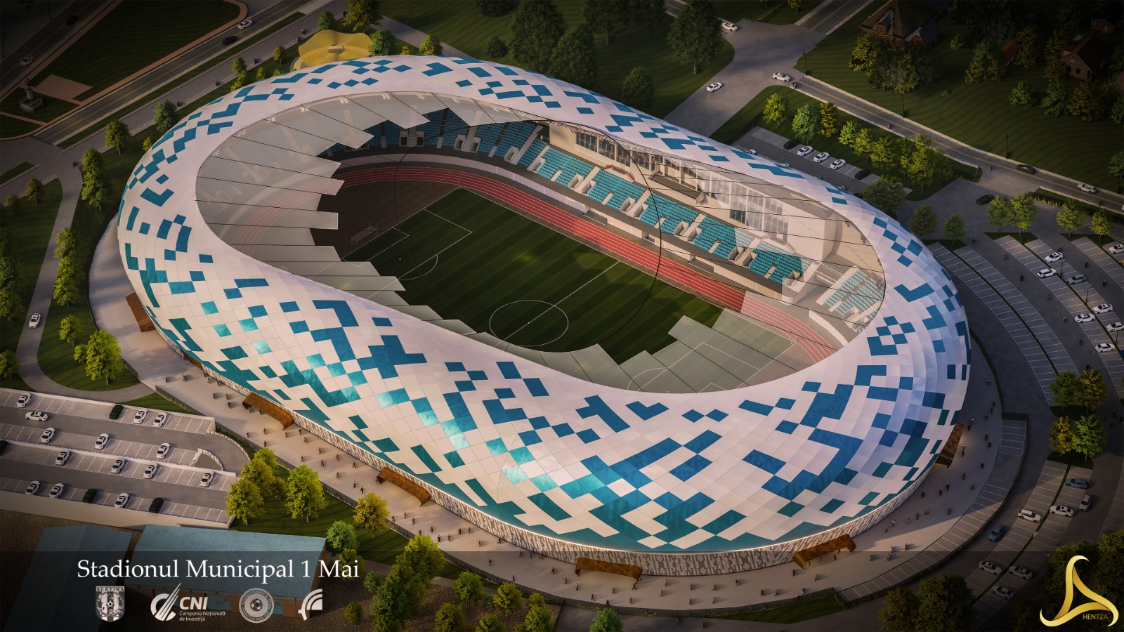 A fost publicat anunțul de licitație pentru proiectarea şi execuția stadionului din Slatina