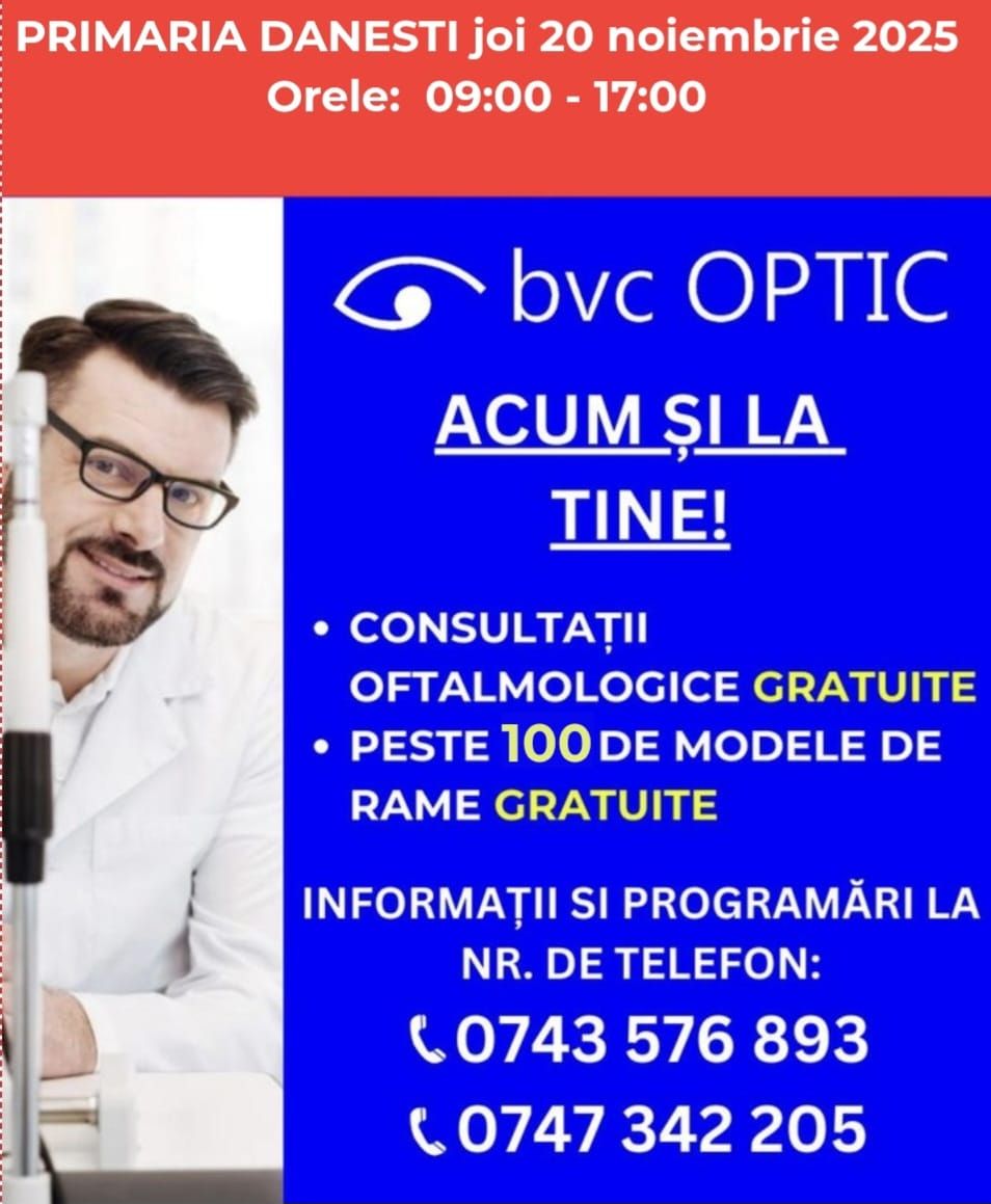 Veste Bună pentru Locuitorii din Dănești: Consultații Oftalmologice Gratuite